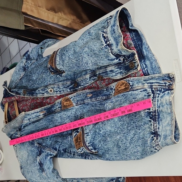 Be In The Current Sceen Denim Long Line Coat Small Acid Wash 90s - Picture 12 of 16